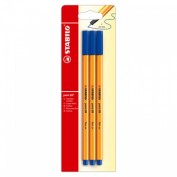 Fineliner STABILO point 88 blau 3St Fineliner STABILO point 88 blau 3St